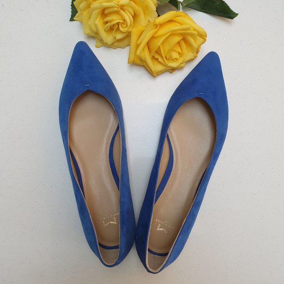 Marc Fisher Royal Blue Suede Pointed Toe Flats Size 8.5 Like Brand New - Picture 11 of 15